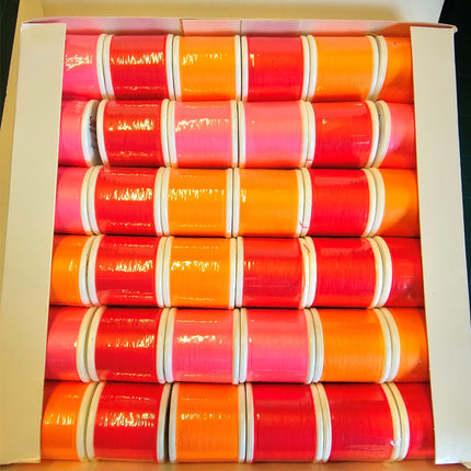 Polyester Sewing Thread Flo Red, Orange, Pink - 36 x 100m Reels - ThreadandTrimmings