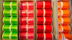 Polyester Sewing Thread Flo Red, Orange, Green & Pink - 40 x 100m Reels