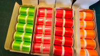 Polyester Sewing Thread Flo Red, Orange, Green & Pink - 40 x 100m Reels