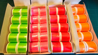 Polyester Sewing Thread Flo Red, Orange, Green & Pink - 40 x 100m Reels