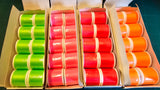 Polyester Sewing Thread Flo Red, Orange, Green & Pink - 40 x 100m Reels