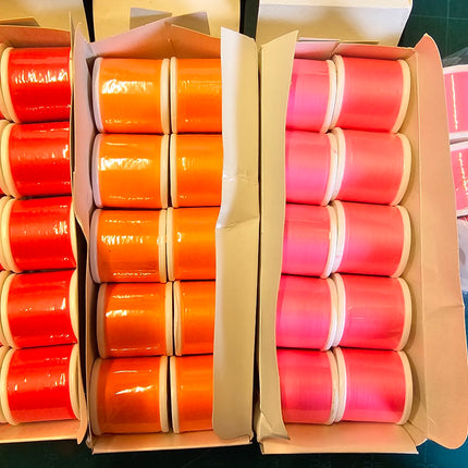 Polyester Sewing Thread Flo Red, Orange & Pink - 35 x 100m Reels - ThreadandTrimmings