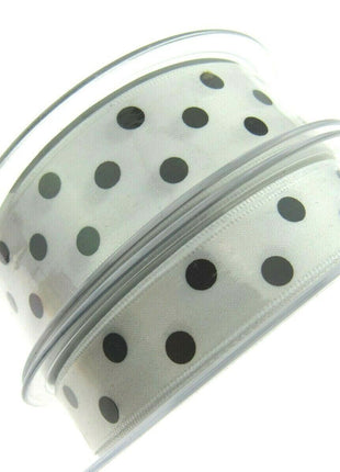 Spotty Satin Polka Dot Ribbon by Berrisford's From The Essentials Range - 15mm - ThreadandTrimmings