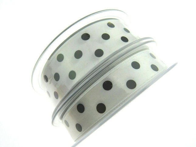 Spotty Satin Polka Dot Ribbon by Berrisford's From The Essentials Range - 15mm - ThreadandTrimmings