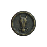 Round Horse Buttons - Front View With Shank in Antique Silver or Brass - 3 Sizes