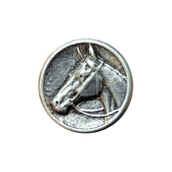 Round Horse Buttons Side View With Shank In Antique Brass or Silver 4 Sizes - ThreadandTrimmings