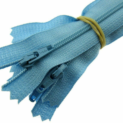 YKK Nylon Closed End Autolock Skirt Zips- 5 x Zips Per Pack - Size 8", 9" or 10" - ThreadandTrimmings