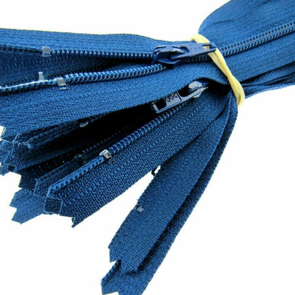 YKK Nylon Closed End Autolock Skirt Zips- 5 x Zips Per Pack - Size 8", 9" or 10" - ThreadandTrimmings