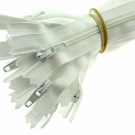 YKK Nylon Closed End Autolock Skirt Zips- 5 x Zips Per Pack - Size 8", 9" or 10" - ThreadandTrimmings