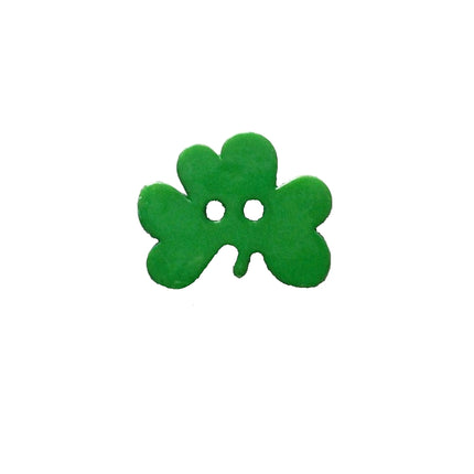 Green Clover Leaf Buttons 21mm 2 Hole Sew Through Lucky St. Patrick’s Day Craft - ThreadandTrimmings