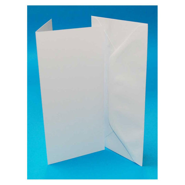 Craft UK DL white straight edge card blanks 250gsm with envelopes 50 pack Thread and Trimmings
