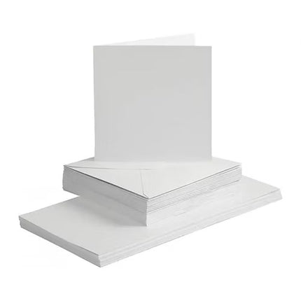 Card Blanks 170x170mm Straight Edge 300gsm 25 Pack Envelopes White Ivory Craft UK