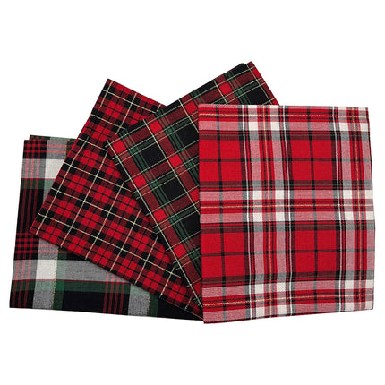 Metallic tartan fat quarters 4pc pack 95% poly 5% wool assorted Thread and Trimmings
