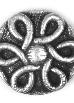 Round Metal Shank Button with Celtic Loop Design x 5pcs 20mm & 25mm - ThreadandTrimmings