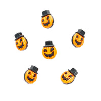 Halloween Pumpkin & Smiley Face Button with Top Hat - 18mm with Shank 303828