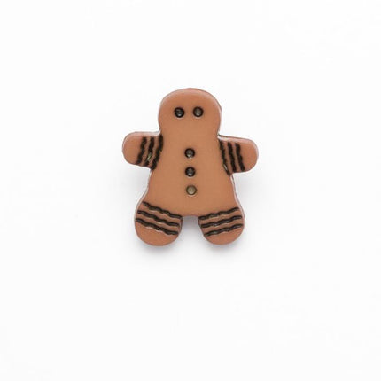 Gingerbread Man Buttons with Shank 16mm x 14mm - ThreadandTrimmings