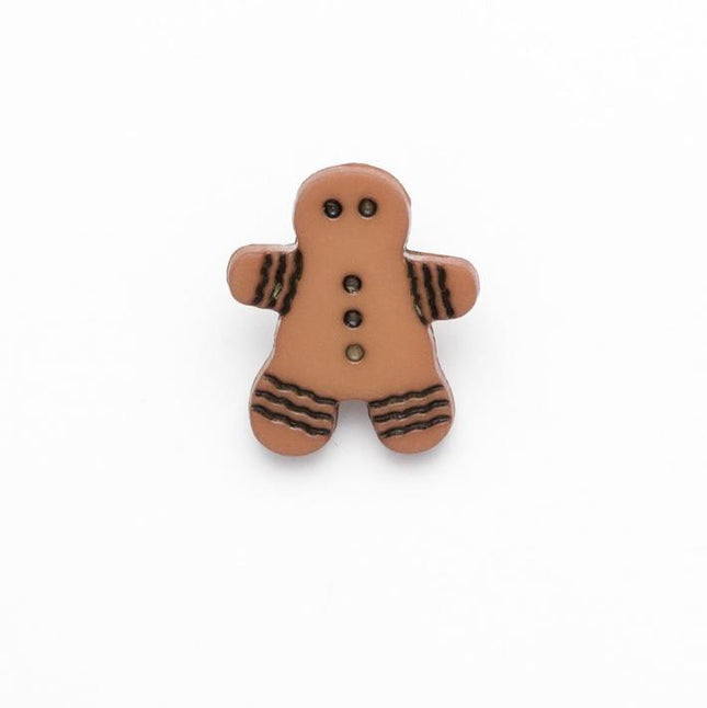 Gingerbread Man Buttons with Shank 16mm x 14mm - ThreadandTrimmings