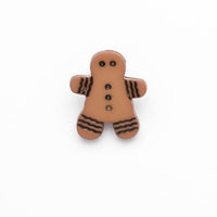 Gingerbread Man Buttons with Shank 16mm x 14mm