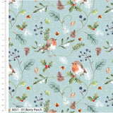Christmas Cotton Fat Quarters Feathered Foliage Susan Wheeler 5Pk Bundle 3651