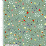 Christmas Cotton Fat Quarters Feathered Foliage Susan Wheeler 5Pk Bundle 3651