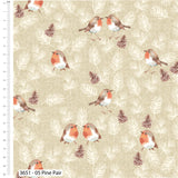 Christmas Cotton Fat Quarters Feathered Foliage Susan Wheeler 5Pk Bundle 3651
