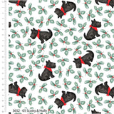Christmas Cotton Fat Quarters Frosty Paws by Susan Wheeler 5Pk Quilt Bundle 3652