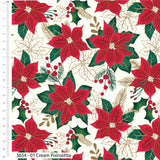 Christmas Cotton Fat Quarters Holly & Poinsettia 5Pk Quilting Craft Bundle 3654