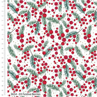 Christmas Cotton Fat Quarters Holly & Poinsettia 5Pk Quilting Craft Bundle 3654