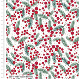 Christmas Cotton Fat Quarters Holly & Poinsettia 5Pk Quilting Craft Bundle 3654