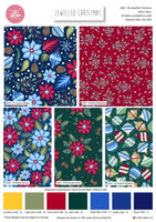 Christmas Cotton Fat Quarters Jewelled Christmas 5Pk Quilting Craft Bundle 3655