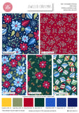 Christmas Cotton Fat Quarters Jewelled Christmas 5Pk Quilting Craft Bundle 3655