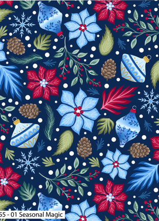 Christmas Cotton Fat Quarters Jewelled Christmas 5Pk Quilting Craft Bundle 3655