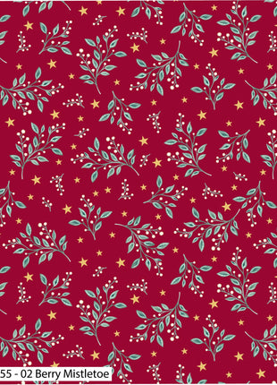 Christmas Cotton Fat Quarters Jewelled Christmas 5Pk Quilting Craft Bundle 3655