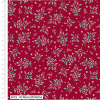 Christmas Cotton Fat Quarters Jewelled Christmas 5Pk Quilting Craft Bundle 3655