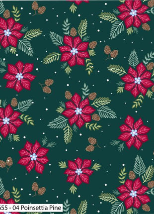 Christmas Cotton Fat Quarters Jewelled Christmas 5Pk Quilting Craft Bundle 3655