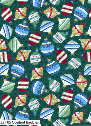 Christmas Cotton Fat Quarters Jewelled Christmas 5Pk Quilting Craft Bundle 3655