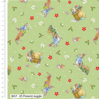 Christmas Cotton Fat Quarters Christmas Orchard Peter Rabbit 5Pk Bundle 3657