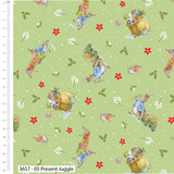 Christmas Cotton Fat Quarters Christmas Orchard Peter Rabbit 5Pk Bundle 3657