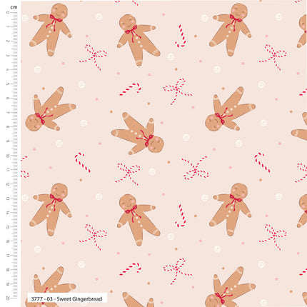Christmas Fat Quarters Baubles Bows Gingerbread 5pc Pack 100% Cotton