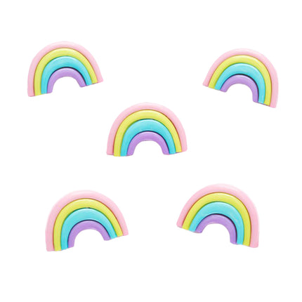 Rainbow Shank Buttons 25mm Traditional Pastel Colours Novelty Sewing Craft Pack 5