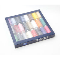 Moon Thread Assorted Box of 24 Cops - 120's Spun Polyester 1000yd Reels