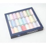 Moon Thread Assorted Box of 24 Cops - 120's Spun Polyester 1000yd Reels