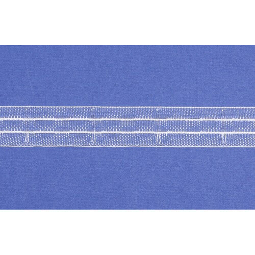 Transparent Roman Blind Tape with drawstrings on a blue background