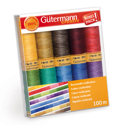 Gätermann Creativ thread set with colorful spools on a white background