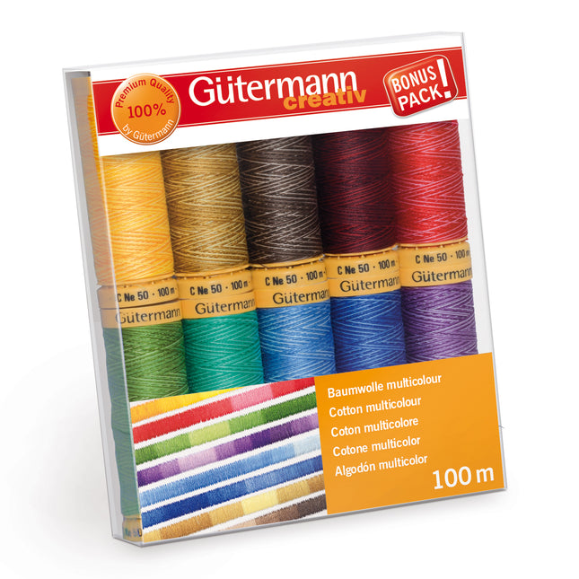 Gätermann Creativ thread set with colorful spools on a white background