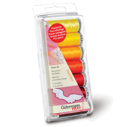 Gutermann Rayon 40 Machine Embroidery Thread Set 7 x 200m Reels 3 Colourways