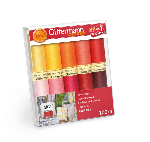 Gäthermann thread set packaging with colorful threads inside on a white background