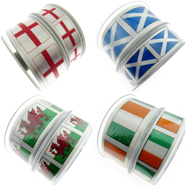 Flag Ribbon - Welsh Dragon, St George, St Andrews, Irish Tri by Berisfords - ThreadandTrimmings
