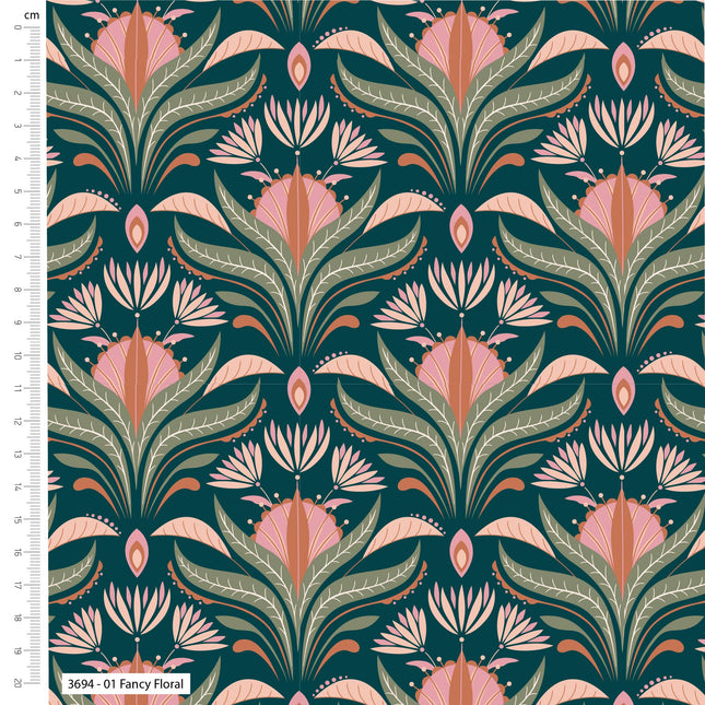 Cotton Fat Quarter Bundle Deco Blooms Art Deco Floral 5pk Craft Cotton Co