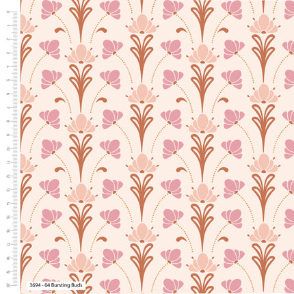 Cotton Fat Quarter Bundle Deco Blooms Art Deco Floral 5pk Craft Cotton Co